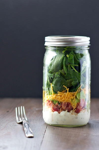 Chicken Bacon and Ranch Mason Jar Salads