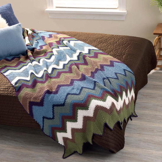 Crocheted Chevron Bedspread