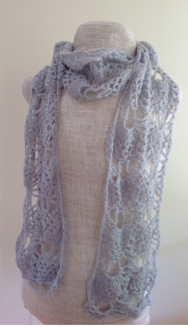 Silver Lace Crochet Scarf Pattern