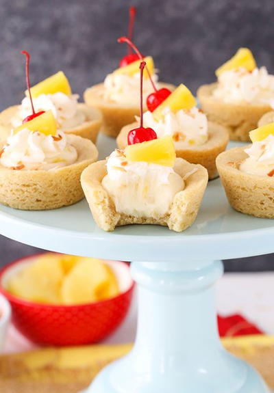 Pina Colada Cookie Cups