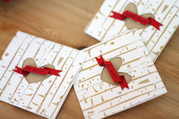 Gold Embossed Birch Cards