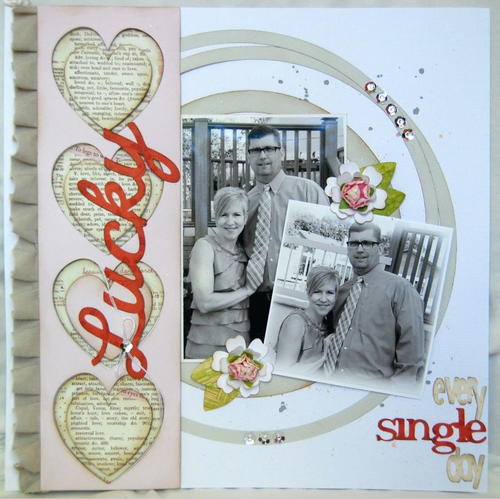 Lucky in Love Scrapbook Layout