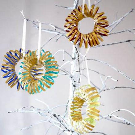 Toilet Paper Roll Wreath Ornaments