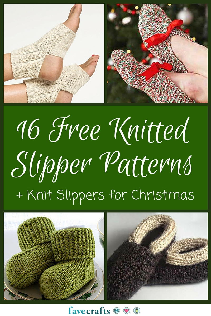 16 Free Knitted Slipper Patterns + Knit Slippers for Christmas