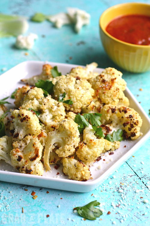 Parmesan and Herb Roasted Cauliflower Bites
