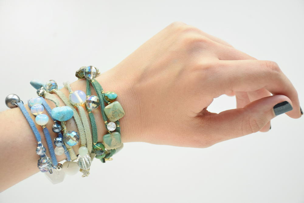 Jewel Leather Wire Bracelet main image 0