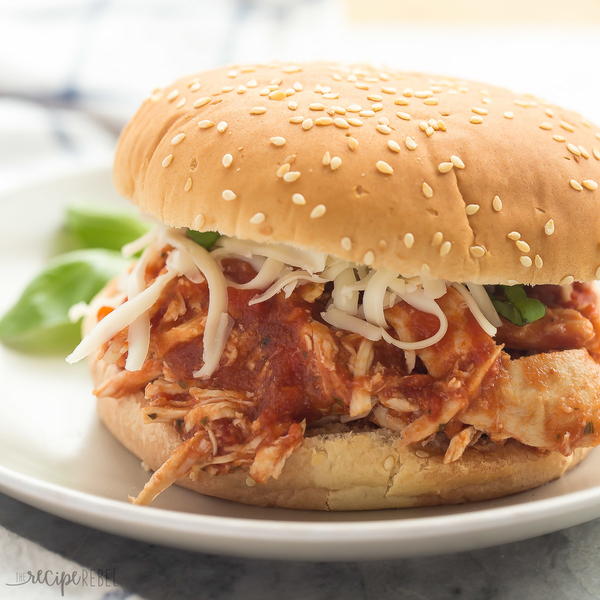 Slow Cooker Italian Chicken Sandwiches