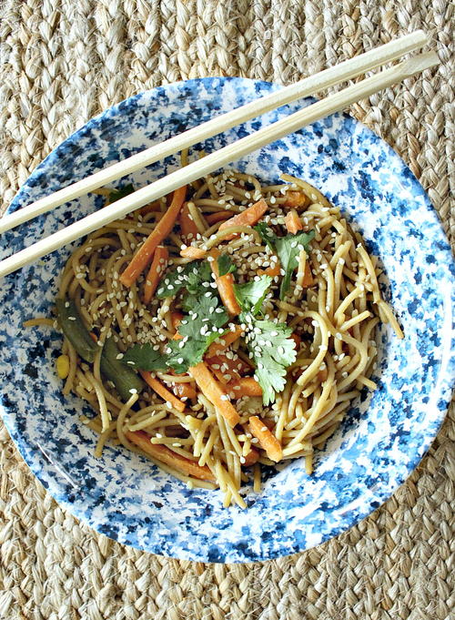 Simple Stir-Fry Veggie Sesame Noodle Dish