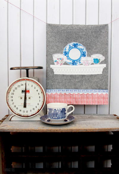 Time for Tea Dish Towel Tutorial