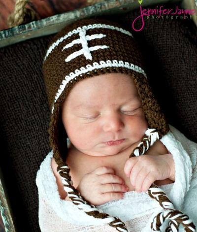Football Crochet Baby Hat