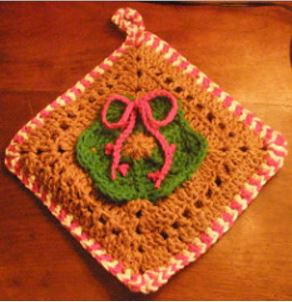 Candy Cane and Gingerbread Potholder