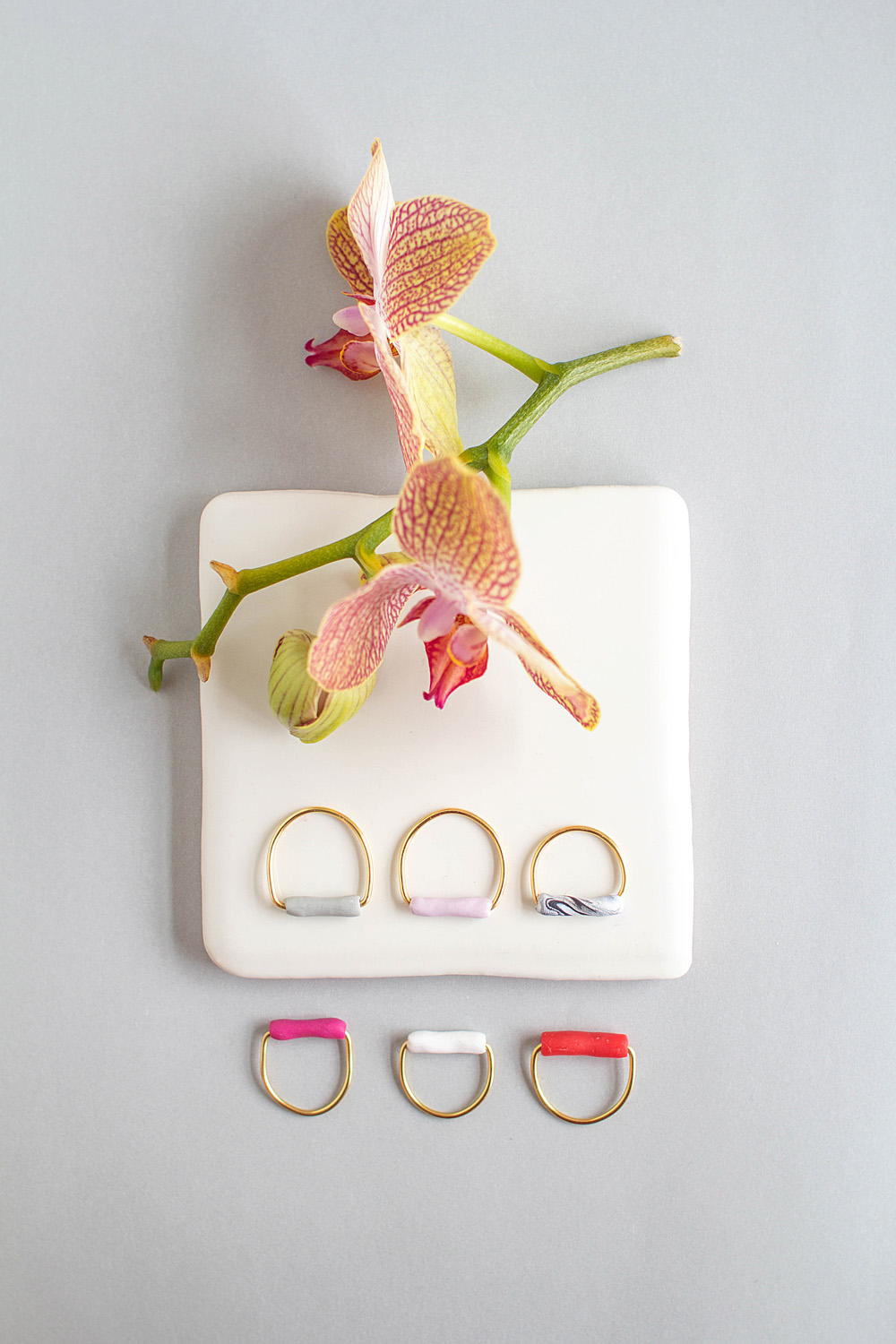 Clay Tile Rings Elegant Clay DIY Rings | AllFreeJewelryMaking.com