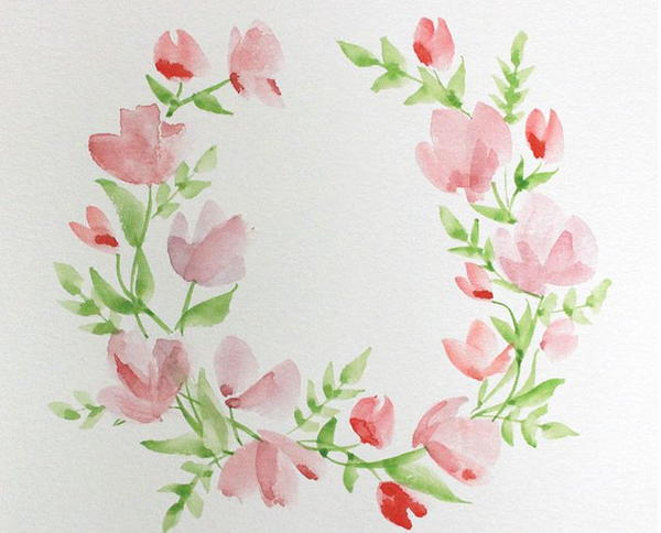 Floral Wreath Watercolor Tutorial