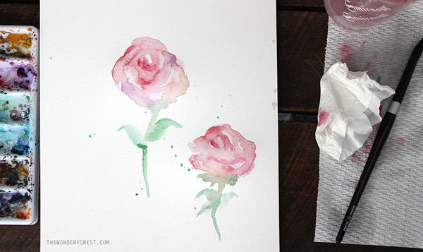 Simple Watercolor Roses