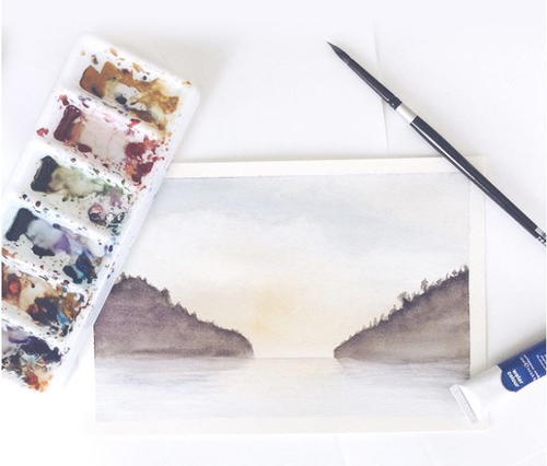 Absurdly Simple Watercolor Landscape | FaveCrafts.com