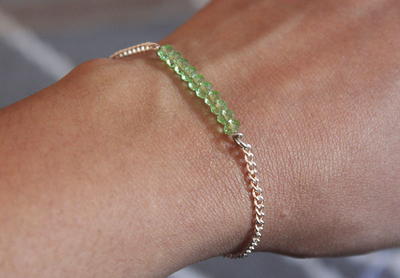 Delicate Chain and Bead Bracelet