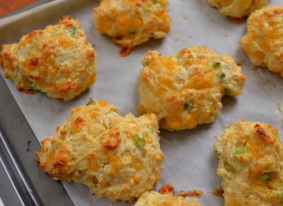 Cheddar Drop Biscuits with Chive Butter