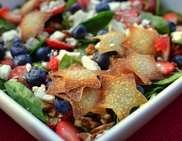 Red White & Blue Patriotic Salad with Poppy Seed Dressing