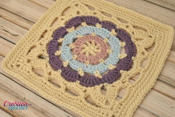 Cathedral Window Crochet Square