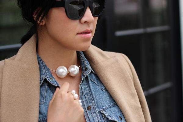 Pearl Choker and Wire Rings