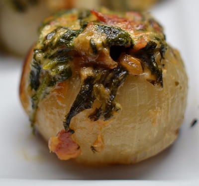 Spinach & Bacon Dip Stuffed Grilled Onions
