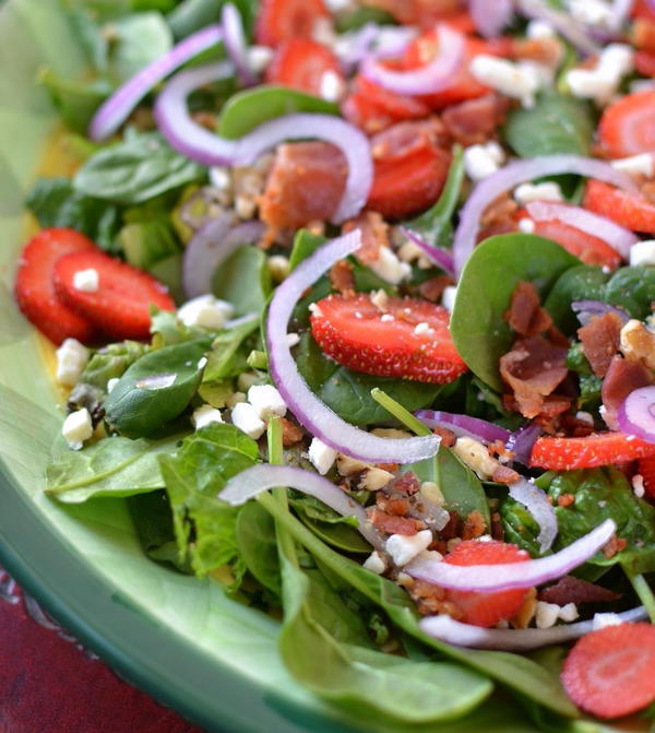 Strawberry Bacon Salad with Honey Poppy Seed Dressing