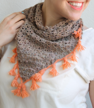 Lacy Tassel Crochet Scarf