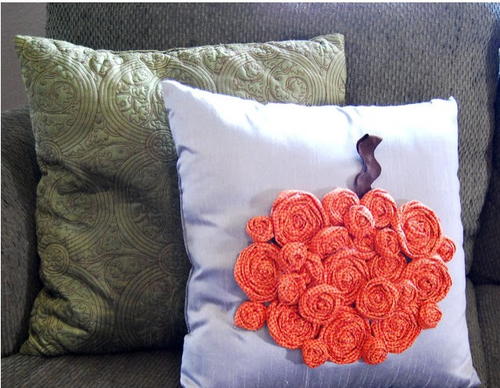 Pumpkin Rosette DIY Pillow