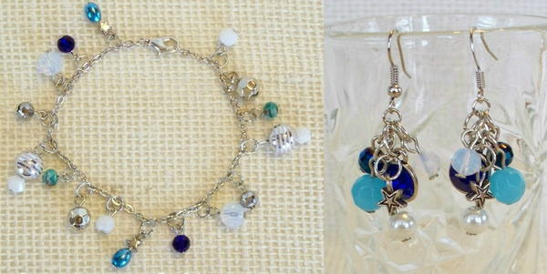 Sapphire Firework DIY Bracelet and Earrings