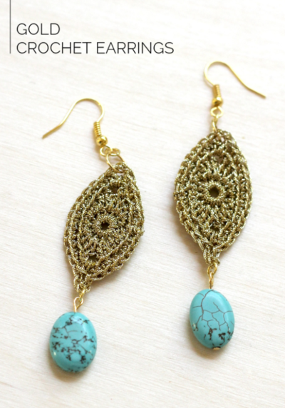 Golden Dazzle Crochet Earrings