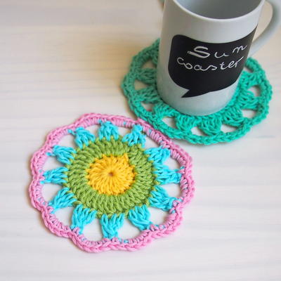 Sunburst Crochet Coaster