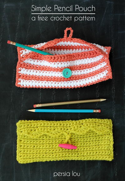 Crochet Pencil Teacher Gift Cute Button Eyes 