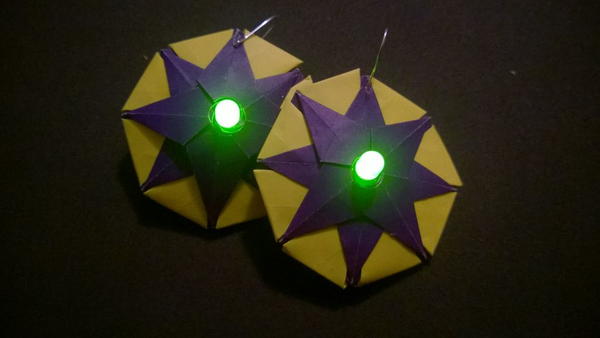 Mardi Gras Glowing Paper Earrings