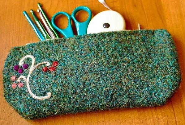 Very Vintage Felted DIY Pencil Case