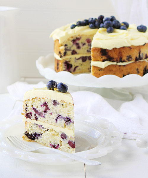 Blueberry Zucchini Cake with Lemon Buttercream