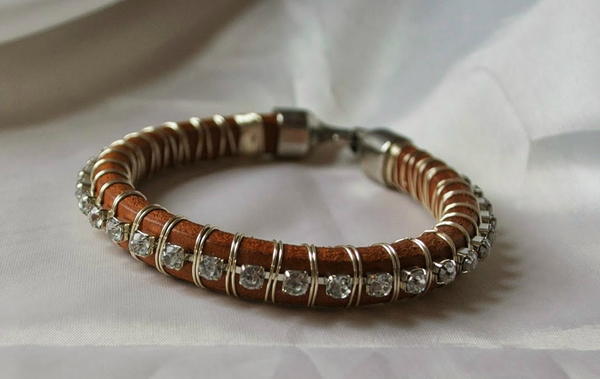 Wire Wrapped Leather DIY Bracelet