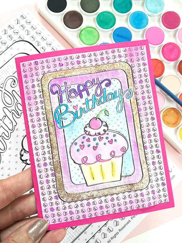 DIY Coloring Birthday Card | AllFreeHolidayCrafts.com