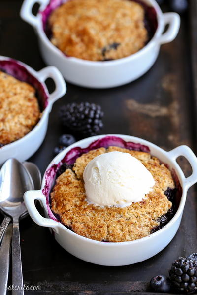 Blackberry + Blueberry Cobbler