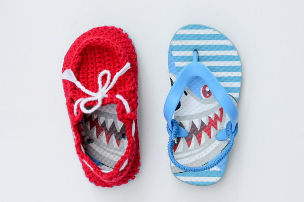 Toddler Crochet Boat Shoes - With Flip Flop Soles
