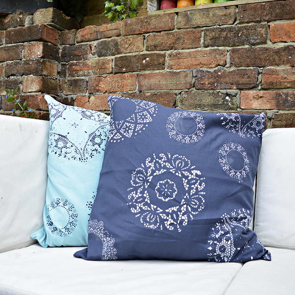 Doily Stenciled Pillows