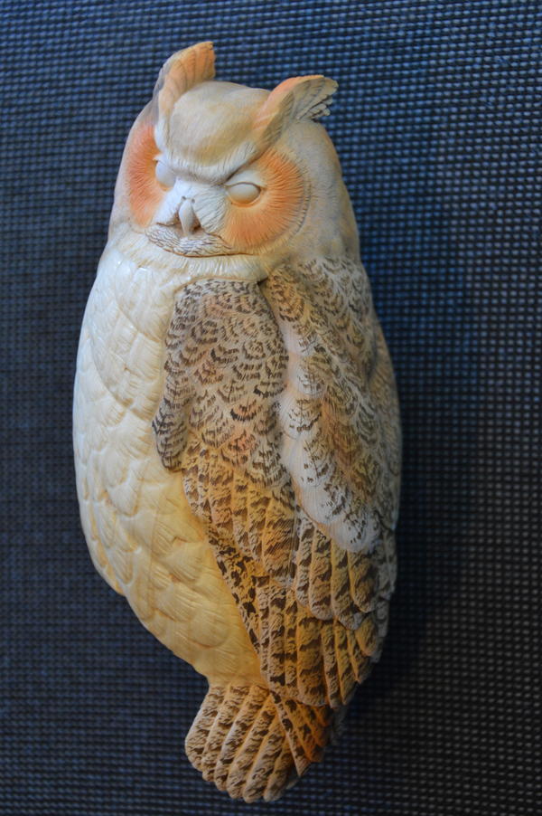 The Great Horned Owl in Miniature - Painting | wildfowl-carving.com