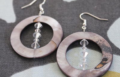 Marbleized Beaded DIY Earrings