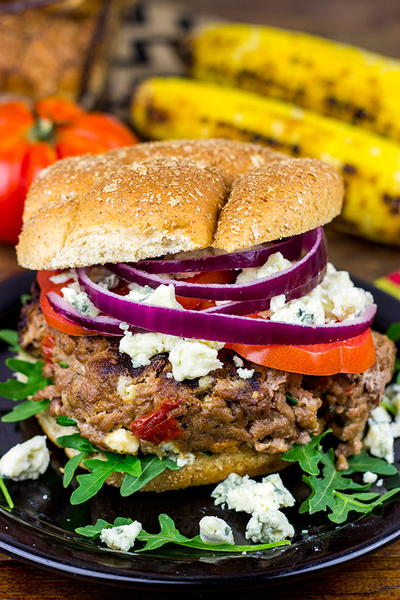 Sundried Tomato and Gorgonzola Burgers