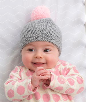 2 NEWBORN Baby Girls Hat Knitted Pink and White 
