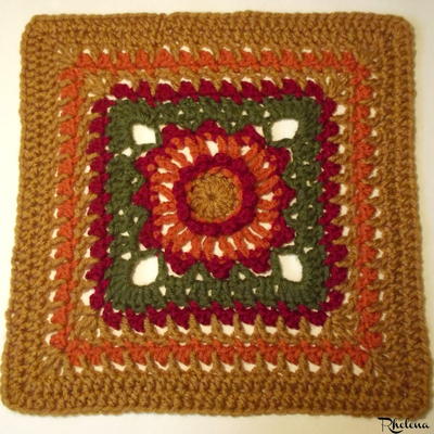 Picot Flower Crochet Granny Square