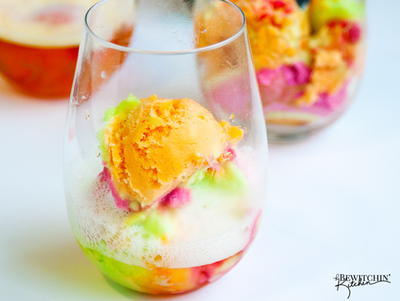 Colorful Champagne Floats