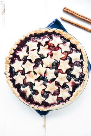 Patriotic Triple Berry Pie