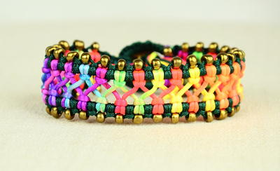 Rainbow Criss-Cross Macrame Bracelet