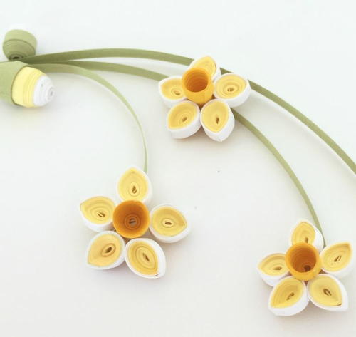 Quilled Paper Daffodils and Buds