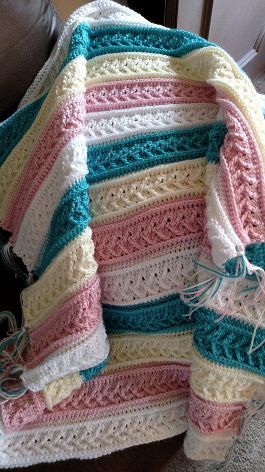Arrow Stitch Crochet Afghan